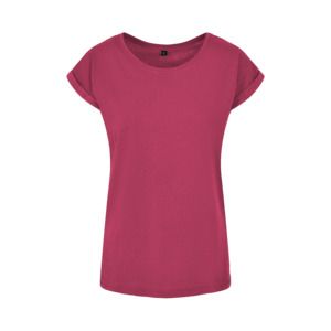 Build Your Brand BY021 - Ladies Extended Shoulder Tee (ausgeweitete Schultern) Hibiskus Pink