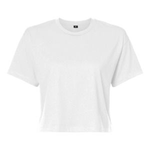 BUILD YOUR BRAND BY042 - T-shirt femme "cropped" Weiß