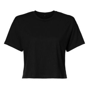 BUILD YOUR BRAND BY042 - T-shirt femme "cropped" Schwarz