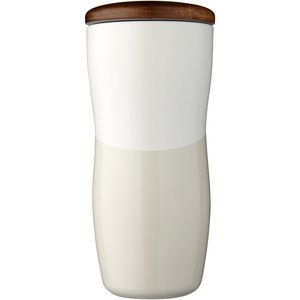 PF Concept 100592 - Reno 370 ml doppelwandiger Keramikbecher Weiß