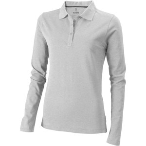 Elevate Life 38087 - Oakville Langarm Poloshirt für Damen Grey melange