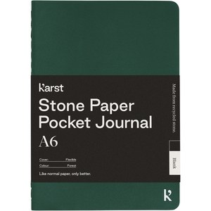 Karst® 107799 - Karst® A6 Steinpapier Softcover Notizbuch - blanko Dunkelgrün