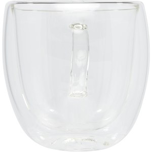 Seasons 113315 - Manti 2-teiliger 250 ml doppelwandiger Glasbecher mit Bambusuntersetzer  Transparent