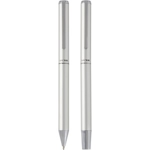 Luxe 107838 - Lucetto Geschenkset mit Kugelschreiber und Tintenroller aus recyceltem Aluminium Silver