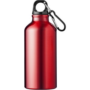 PF Concept 100738 - Oregon 400 ml RCS-zertifizierte Trinkflasche aus recyceltem Aluminium mit Karabinerhaken Red
