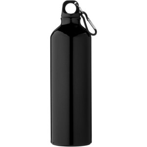 PF Concept 100739 - Oregon 770 ml RCS-zertifizierte Trinkflasche aus recyceltem Aluminium mit Karabinerhaken Solid Black