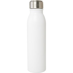 PF Concept 100792 - Harper 700 ml RCS-zertifizierte Sportflasche aus Edelstahl mit Metallschlaufe Weiß
