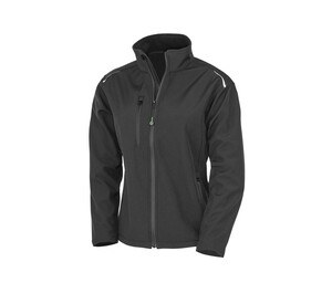 RESULT RS900F - WOMENS RECYCLED 3-LAYER PRINTABLE SOFTSHELL JACKET Schwarz