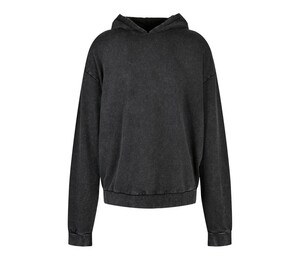 BUILD YOUR BRAND BY191 - ACID WASHED OVERSIZE HOODY Schwarz