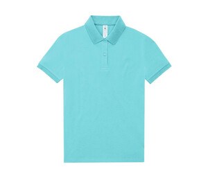 B&C BCW461 - Short-sleeved high density fine piqué polo shirt Meta Turquoise