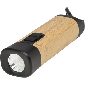 STAC 104570 - Kuma Taschenlampe aus Bambus und recyceltem RCS Kunststoff mit Karabinerhaken